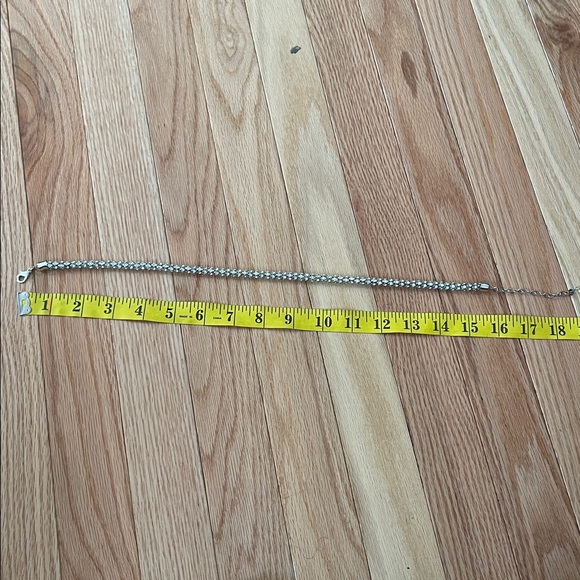 Silver Rhinestone Necklace Womens Adjustable Crystal Chain Statement Bridal - Picture 4 of 5